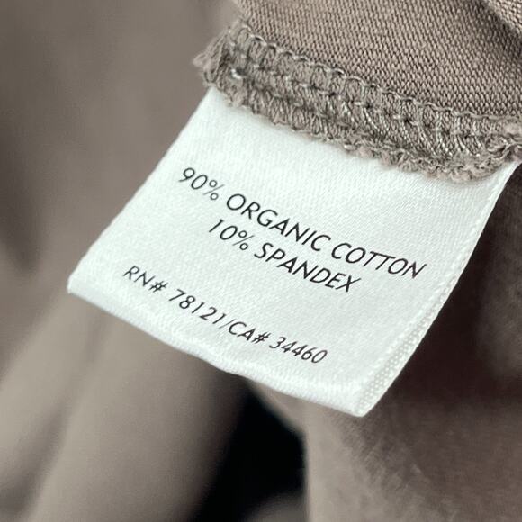 EILEEN FISHER Dress M Organic Cotton Stretch Jersey Scoop Neck Midi Brown USA - Picture 10 of 13